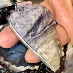 Large Purple Fluorite Pendant 2 7/8”